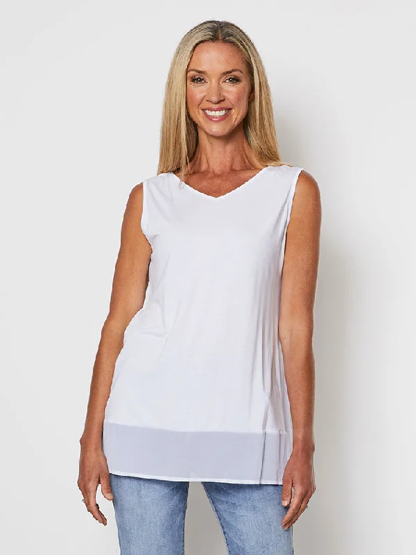 Reversible Tank Top - White lemon yellow tank