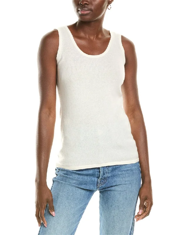sofiacashmere Luxe Cashmere Tank sheer tank top