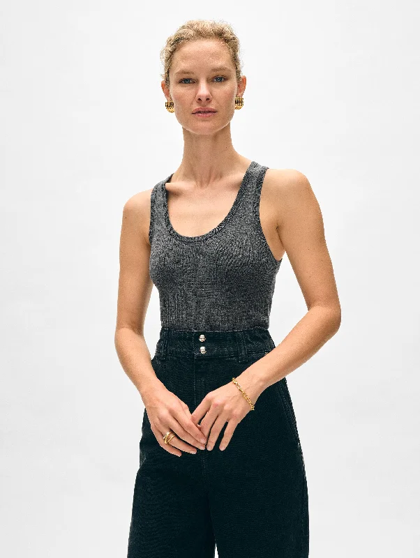 Superfine Merino Ribbed Tank fitness tank top