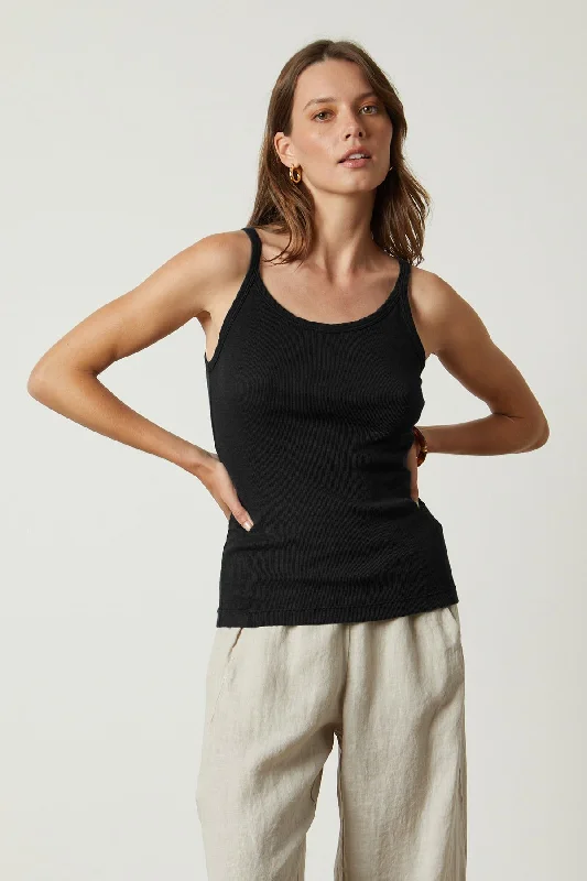 Velvet by Graham & Spencer Aliza Tank | Black cozy tank top