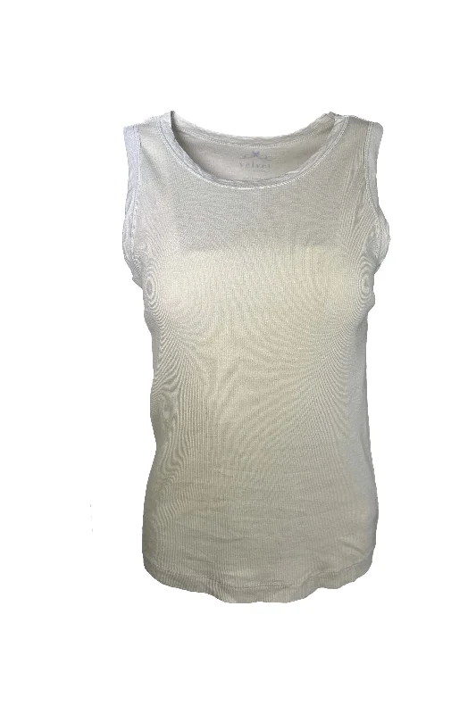 Velvet by Graham & Spencer Maxie Cotton Slub Ribbed Tank | Sand striped tank top