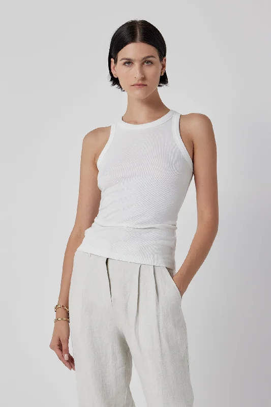 Velvet by Jenny Graham Cruz 05 Tank | White cropped tank top