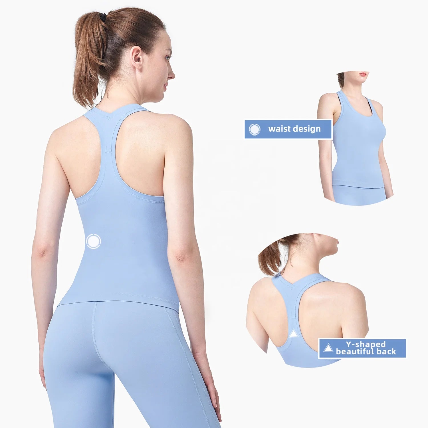 Fitness Y Shaped Women's Tank Tops - Breathable, Soft, and Beautiful Back - 48 Colors - Multiple Fabrics - Size 4-10 - MOQ 1PC lace back tank