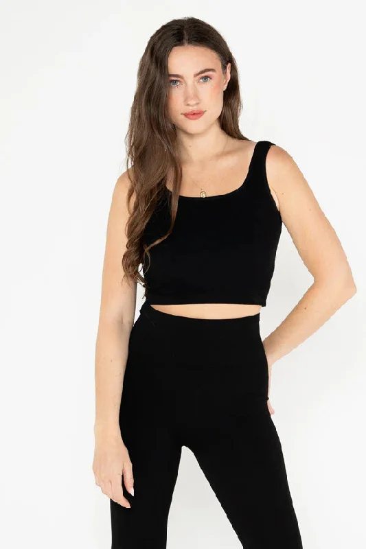 C’est Moi Rib Square Neck Tank essential tank top
