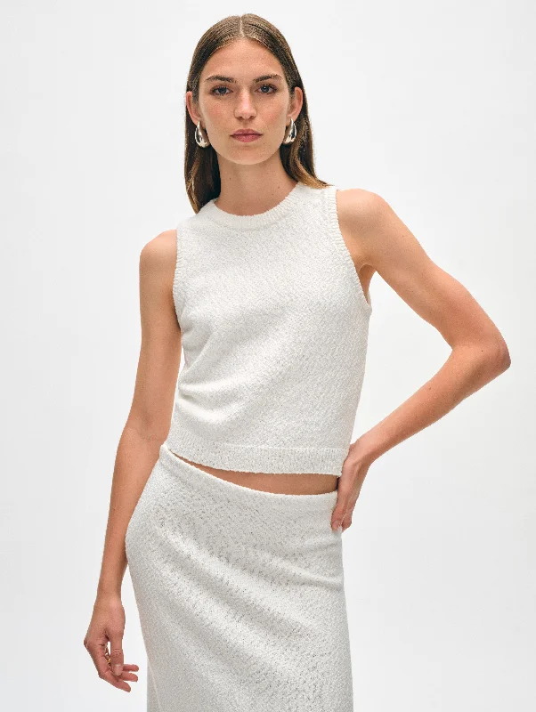 Cotton Slub Cut In Tank crew neck tank