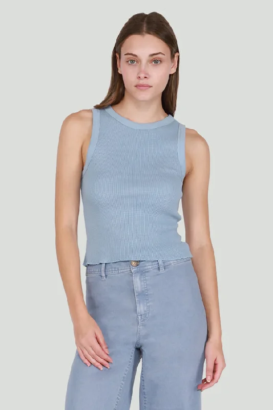 Dex Waffle Knit Tank lace back tank