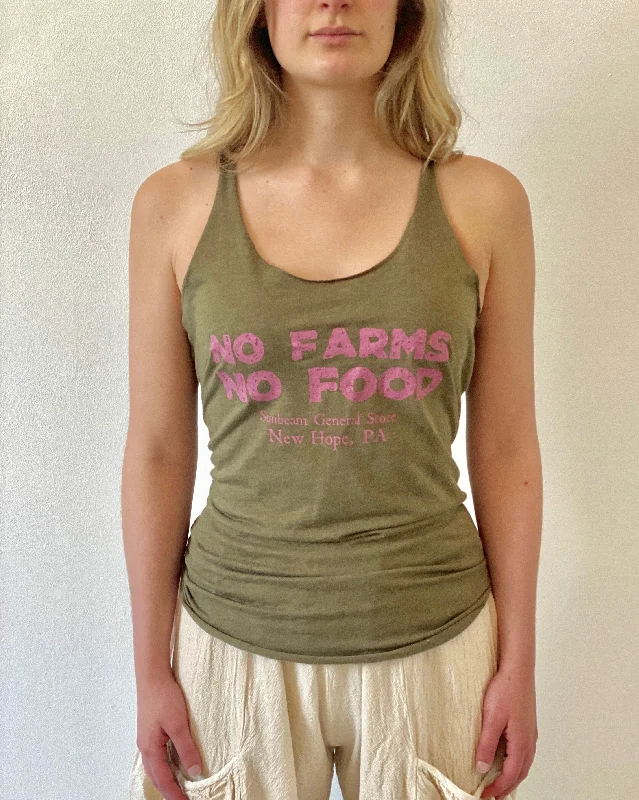 No Farms No Food Tank Top metallic tank top