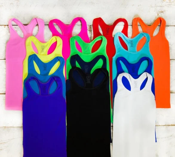 Racerback Ribbed Tank Top rhinestone tank top