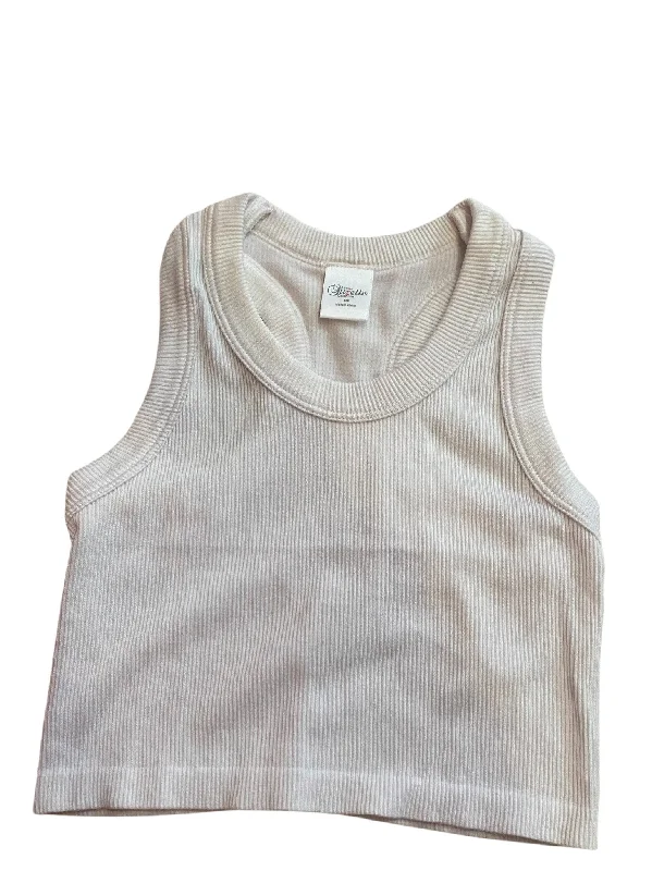 Ribbed Seamless Tank - White crossback tank top