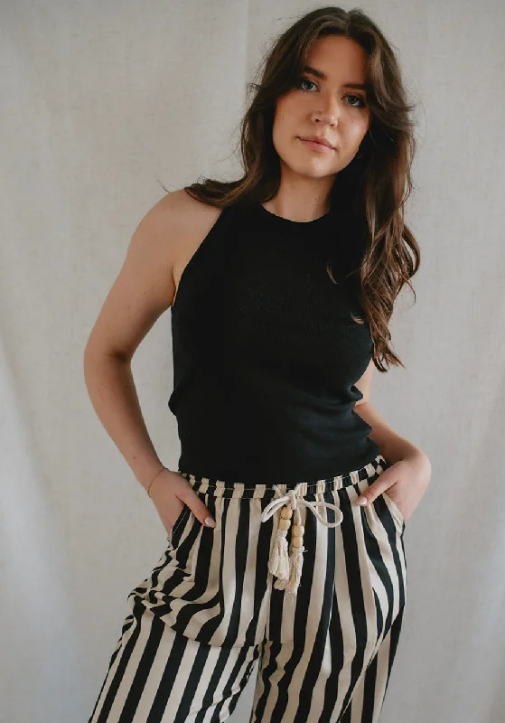 The Karlie Ribbed Tank Top - Black comfortable tank top