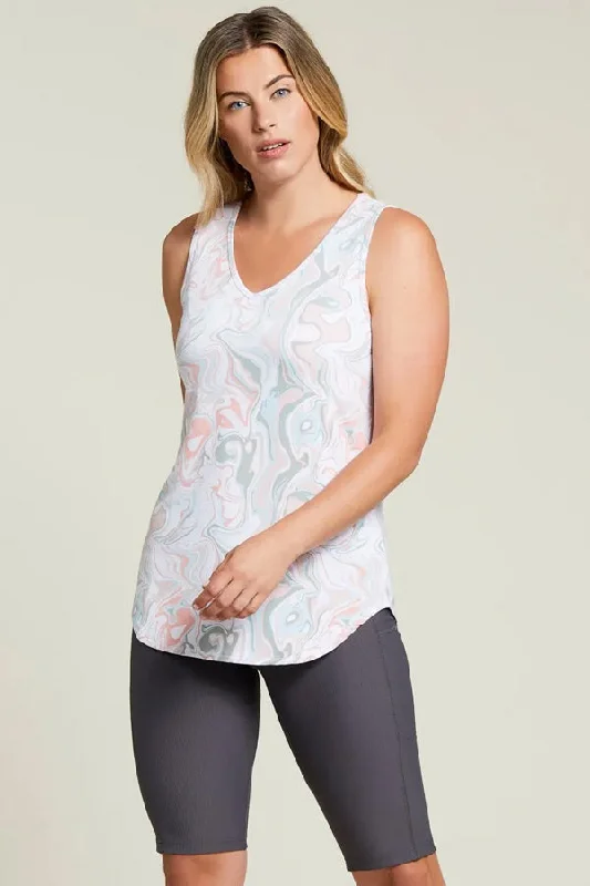 Tribal Marble Shirttail Tank Top gym tank top