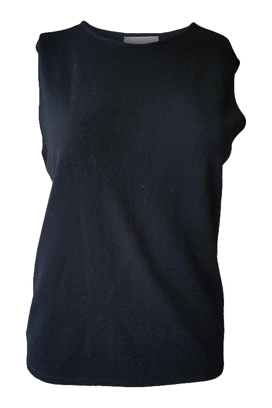 BAMFORD Black Wool Sleeveless Tank Top (M) high neck tank
