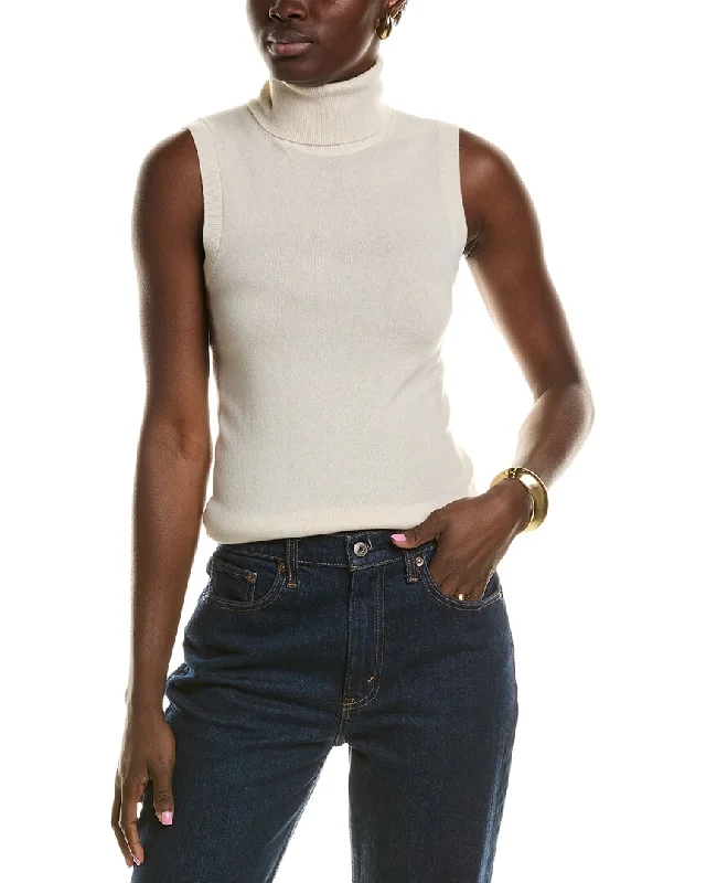 Michael Kors Collection Turtleneck Cashmere Tank modal blend tank