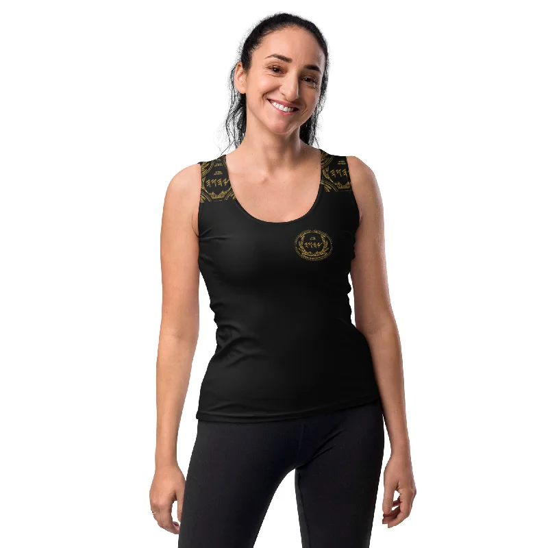 Most High God - Yahuah: The Strong Tower Ladies Designer Slim Fit Sublimation Tank Top glitter tank top