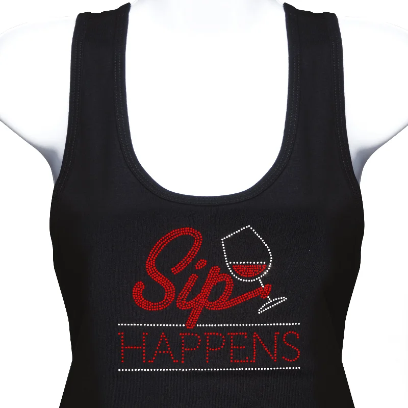 Sip Happens Rhinestone Tank Top floral tank top