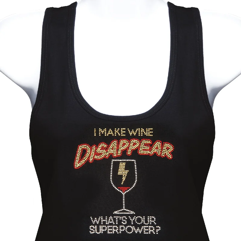 Superpower Rhinestone Tank Top cutout tank top