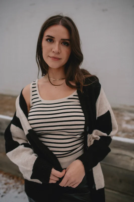 The Striped Knitted Tank crossback tank top