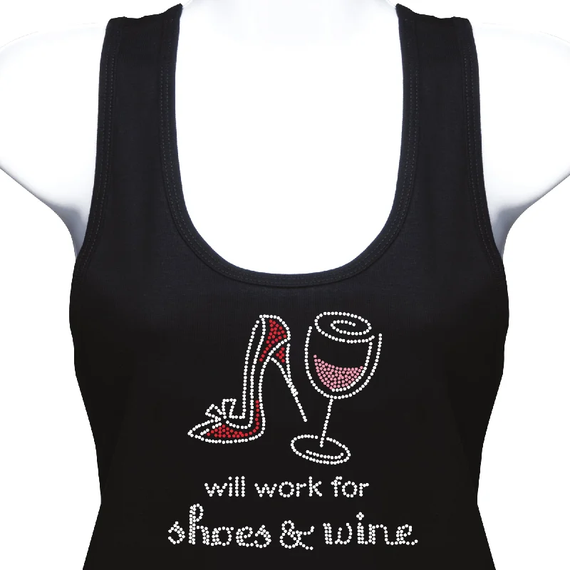 Shoes & Wine Rhinestone Tank Top *Select Szs. on Sale* print tank top