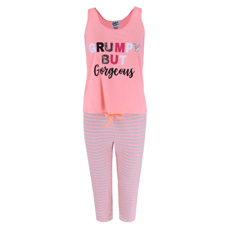 Saturdaze Women's Plus Size Grumpy Gorgeous Tank Top and Capri Set basic tank top