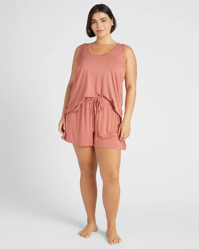 Plus Size Short & Tank Sleep Set cropped tank top