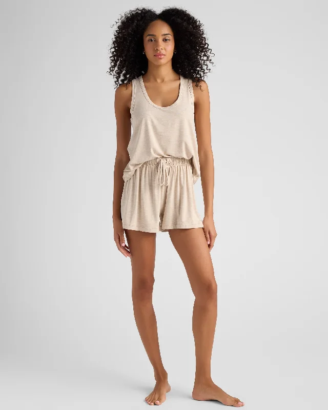 Short & Tank Sleep Set lace tank top
