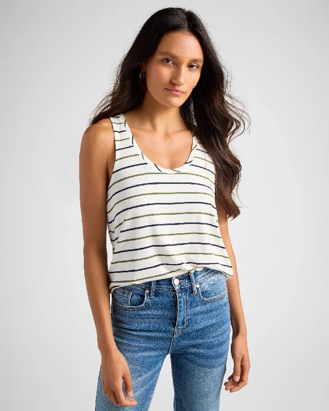 Surfside Stripe Scoop Tank ribbed tank top