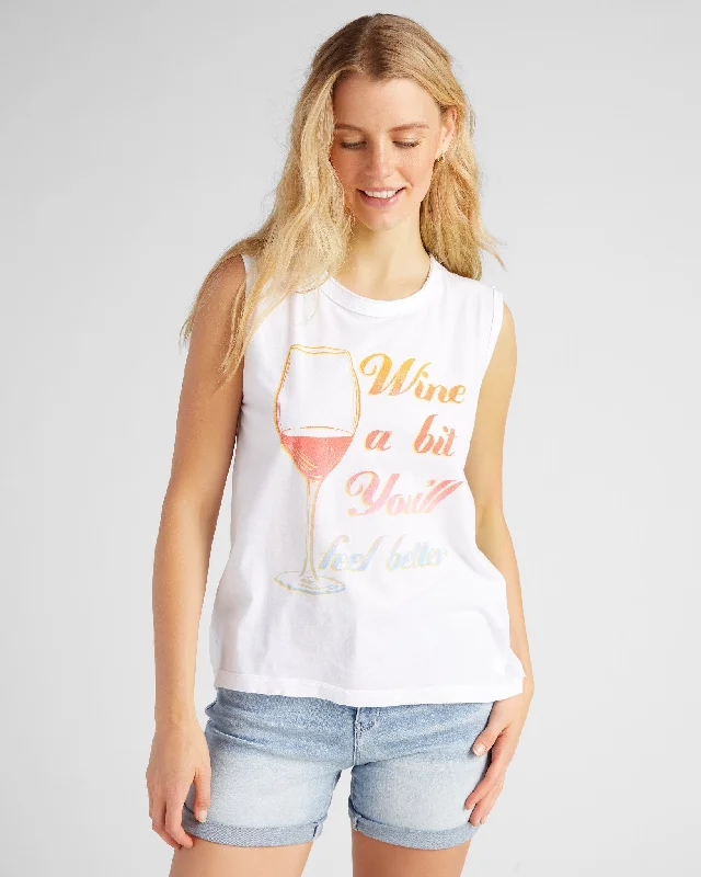 Wine A Bit Graphic Tank crossback tank top