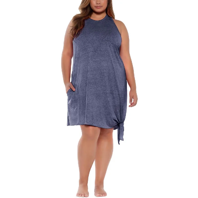Becca by Rebecca Virtue Womens Slub Dress Cover-Up Tunics Party sparkling