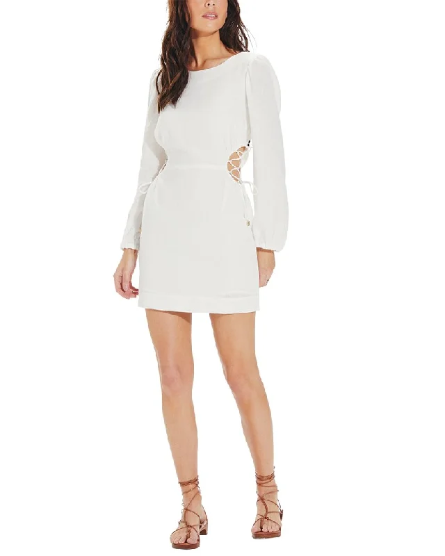 Vix Solid Carina Detail Short Dress Tunics Lace romantic