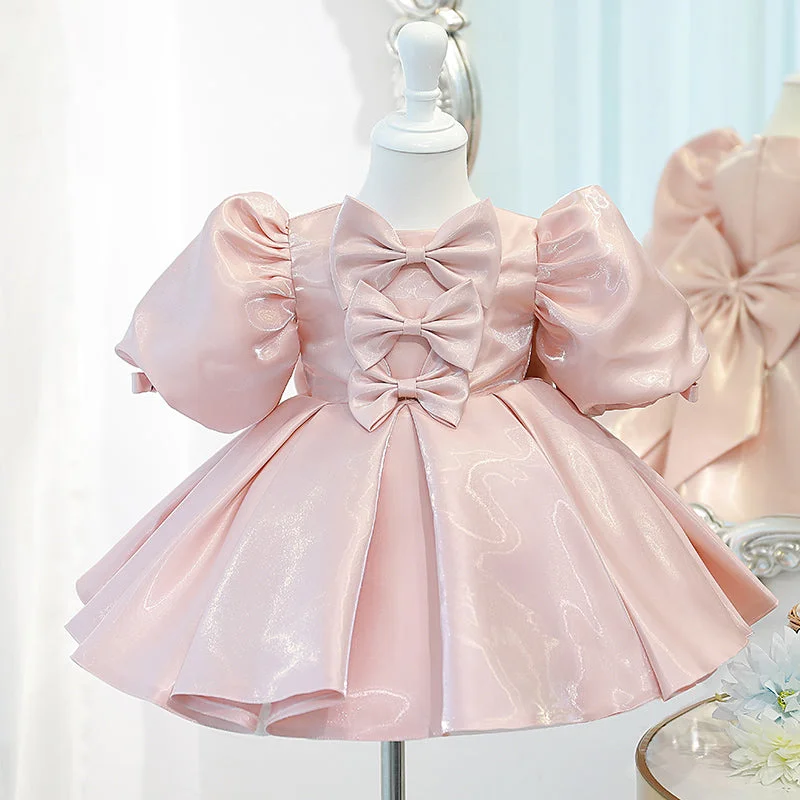 Baby Girl Summer Princess Party Dress Bow Knot Birthday Party Dress Tunics Versatile functional