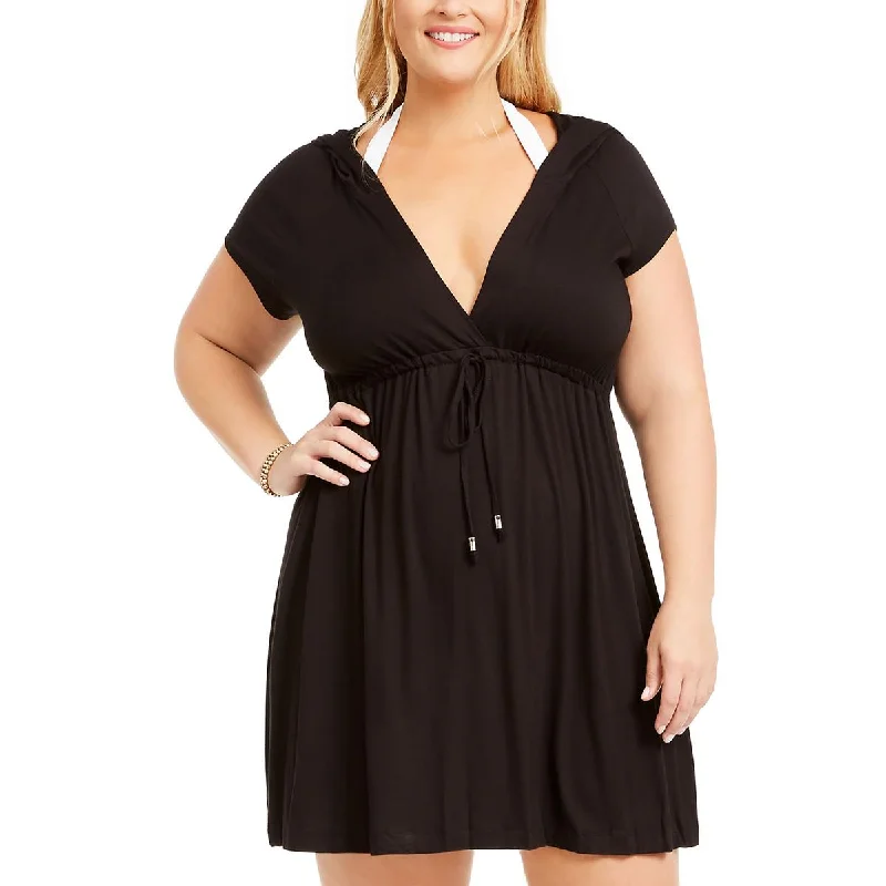 Dotti Womens Plus Hoodie Dress Cover-Up Tunics Stylish elegant