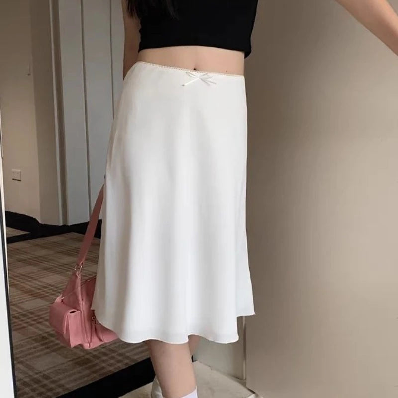 DressBetty - Elegant White Ruffle Mid Skirt Tunics Chic elegant