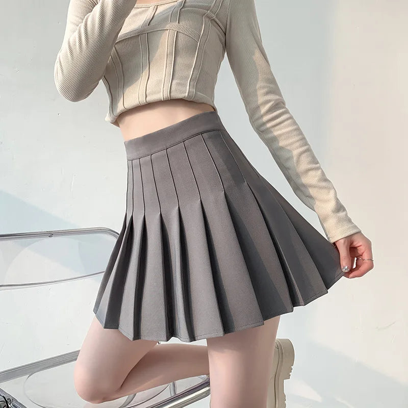 DressBetty - Slim Zipper Dancing White Pleated Skirt Tunics Summer linen