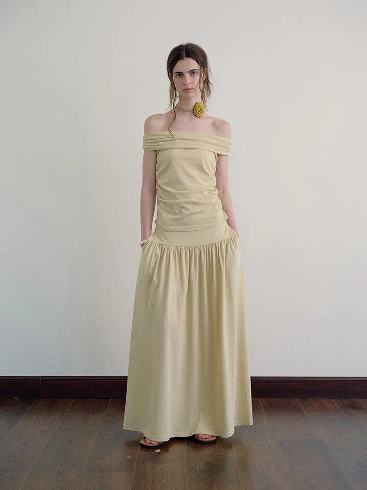 DressBetty - Solid Color Draping Knitted Pleated Skirt Tunics Luxurious premium