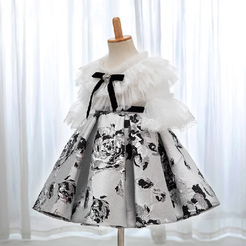 Baby Girl Elegant Summer Lace Print Princess Dress Maxi Flowy Bohemian