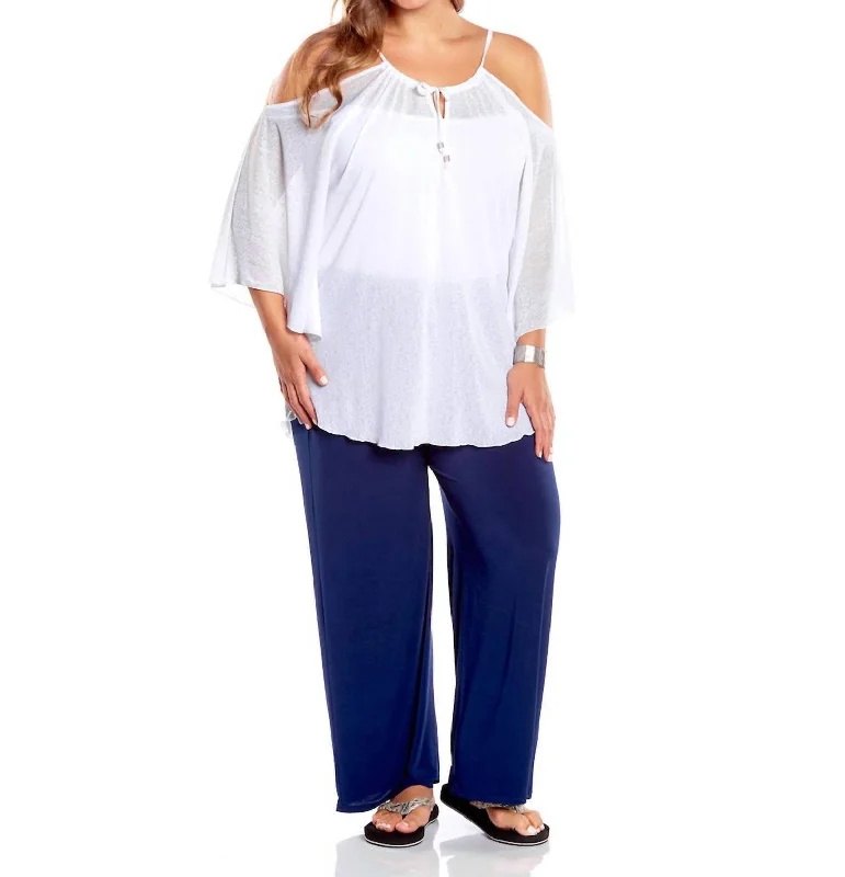 Flirty Plus Size Cover Up Dress In White Tunics Summer linen