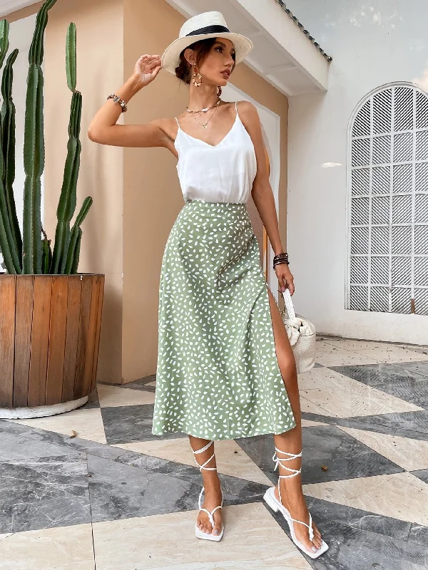 DressBetty - Boho Floral Slit Skirt Tunics Corduroy durable