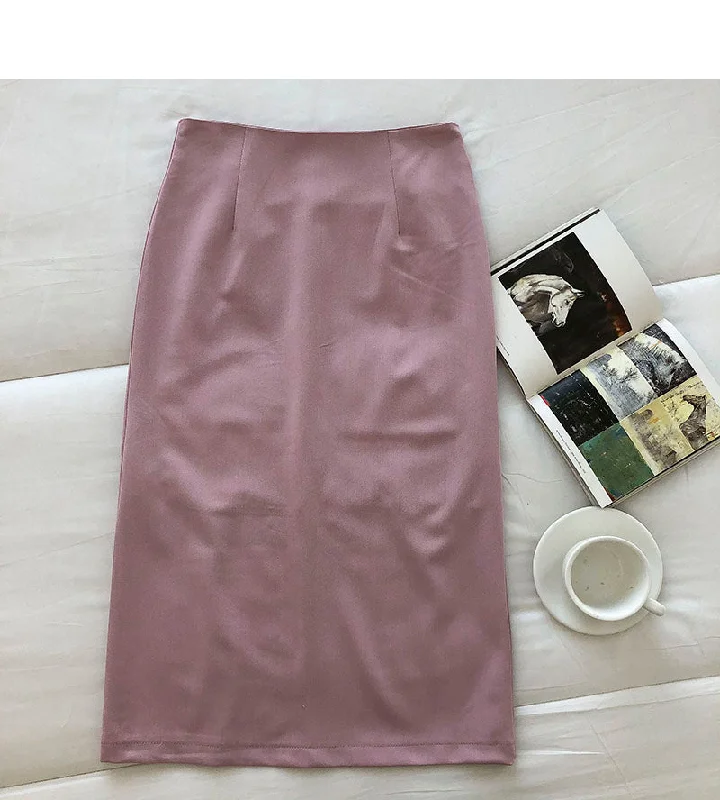 Korean women's dress is gentle and thin, split middle and long skirt  5688 Tunics Designer luxury