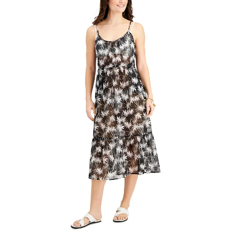 Miken Womens Juniors Summerr Dress Cover-Up Off-the-shoulder Chic Trendy