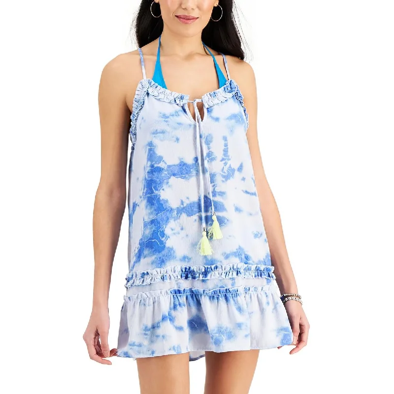 Miken Womens Juniors Tie-Dye Dress Cover-Up Tunics Recommended stylist