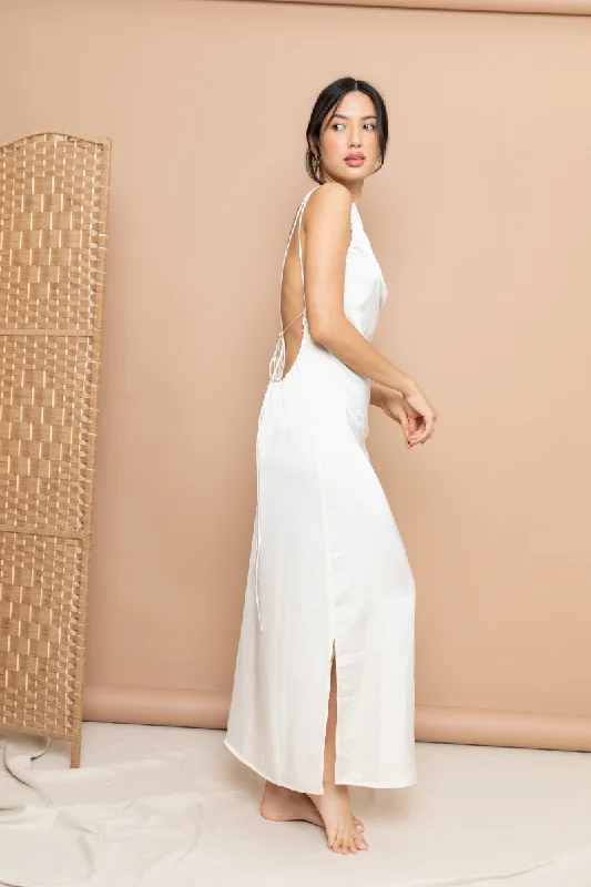 Luxury Satin Slip Dress - Ivory Tunics Favorite customer