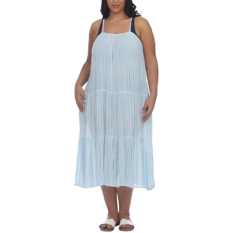 Raviya Womens Plus Adjustable Dress Cover-Up A-Line Day Work