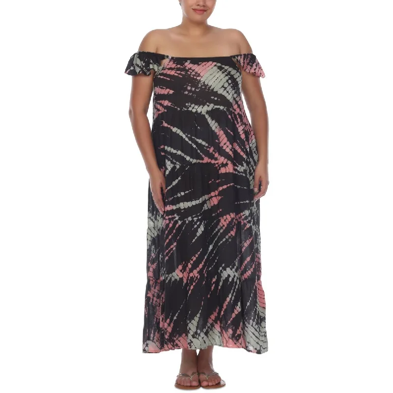 Raviya Womens Plus Tie-Dye Dress Cover-Up Tunics Business professional
