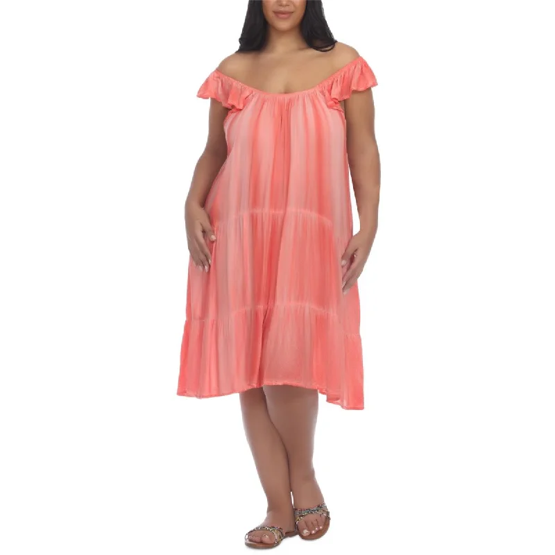 Raviya Womens Plus Tie-Dye Dress Cover-Up Tunics Luxurious high-end