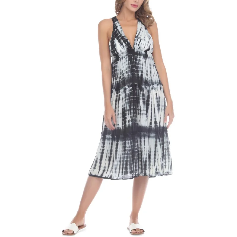 Raviya Womens Tie-Dye Dress Cover-Up Boatneck Modish Everyday