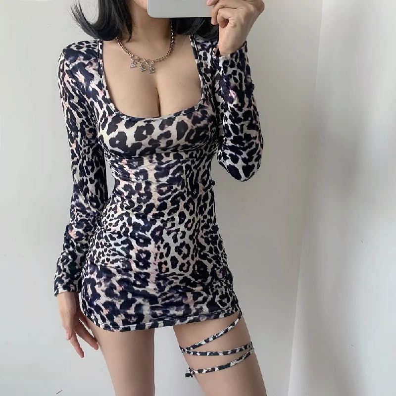 SEXY LEOPARD DRESS YV50006 Tunics Vintage classic