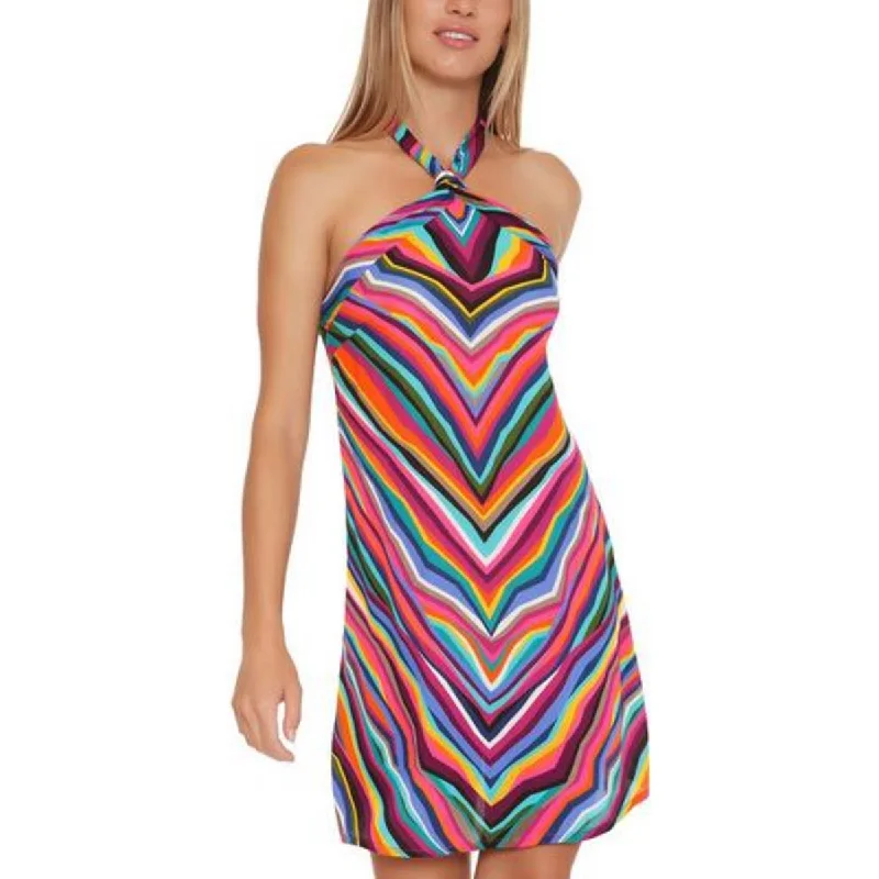 Trina Turk Womens Striped Dress Cover-Up Floral Print girly