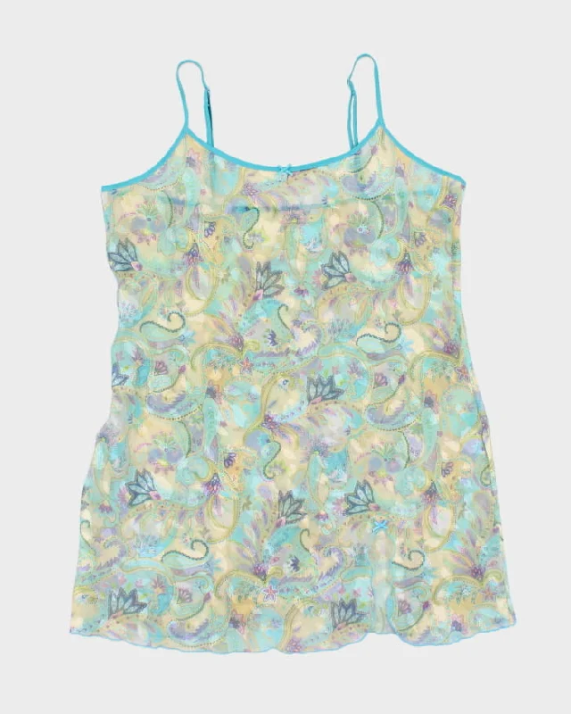 Vintage 90s Donna Lingerie Darling Paisley Slip Dress - L Tunics Solid Classic