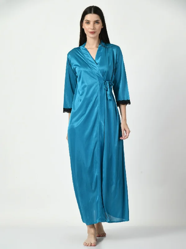 Women's Satin Blue Nightdress - Legit Affair Tunics Luxurious high-end