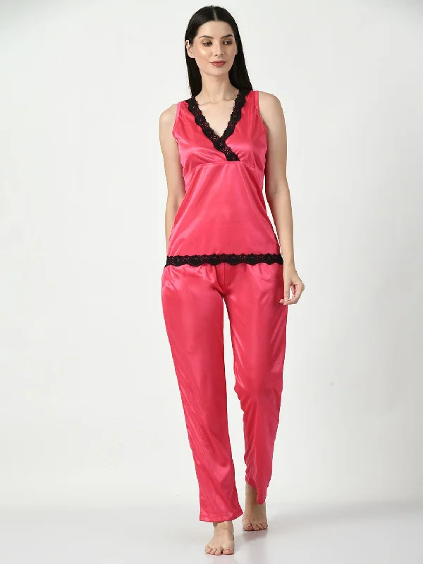 Women's Satin Pink Nightdress - Legit Affair Tunics Denim casual